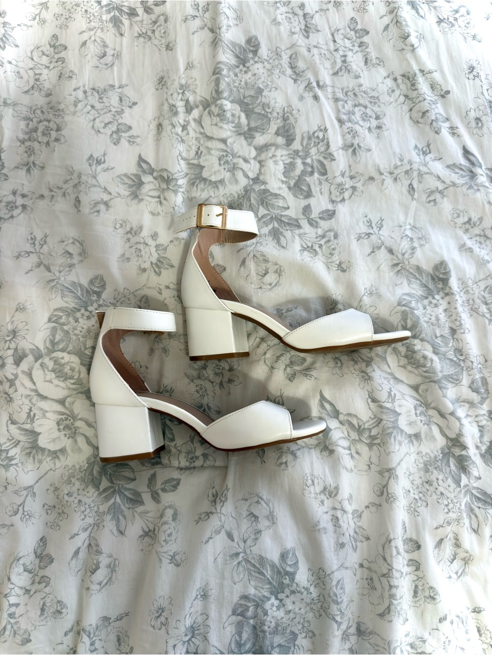 White Block Heels